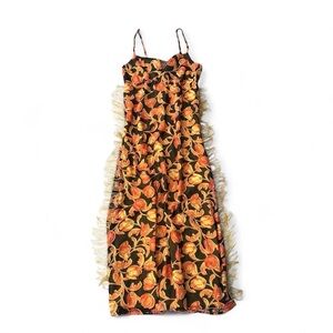 Floral Orange Beaded Dress